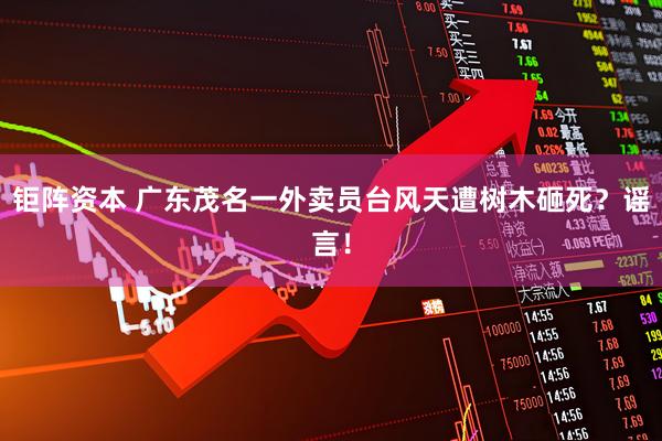 钜阵资本 广东茂名一外卖员台风天遭树木砸死？谣言！